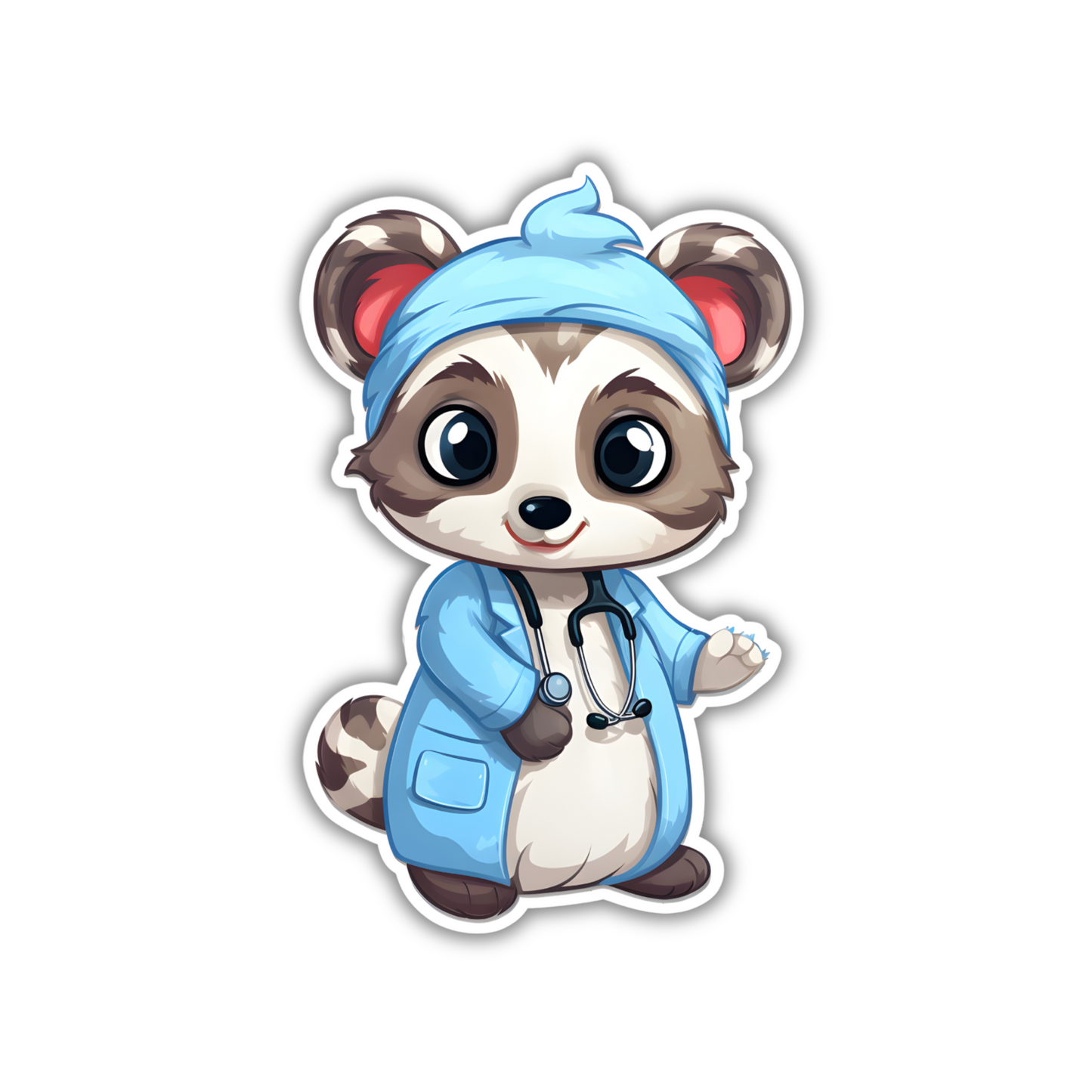 Raccoon nurse Sticker