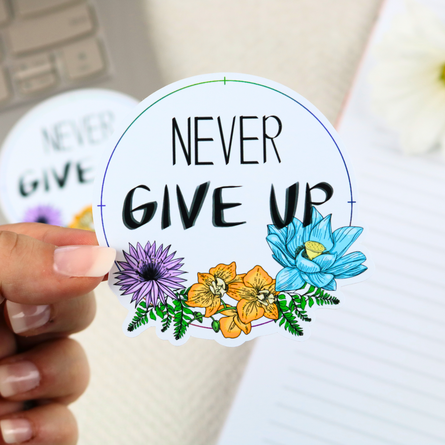 Never give up Sticker