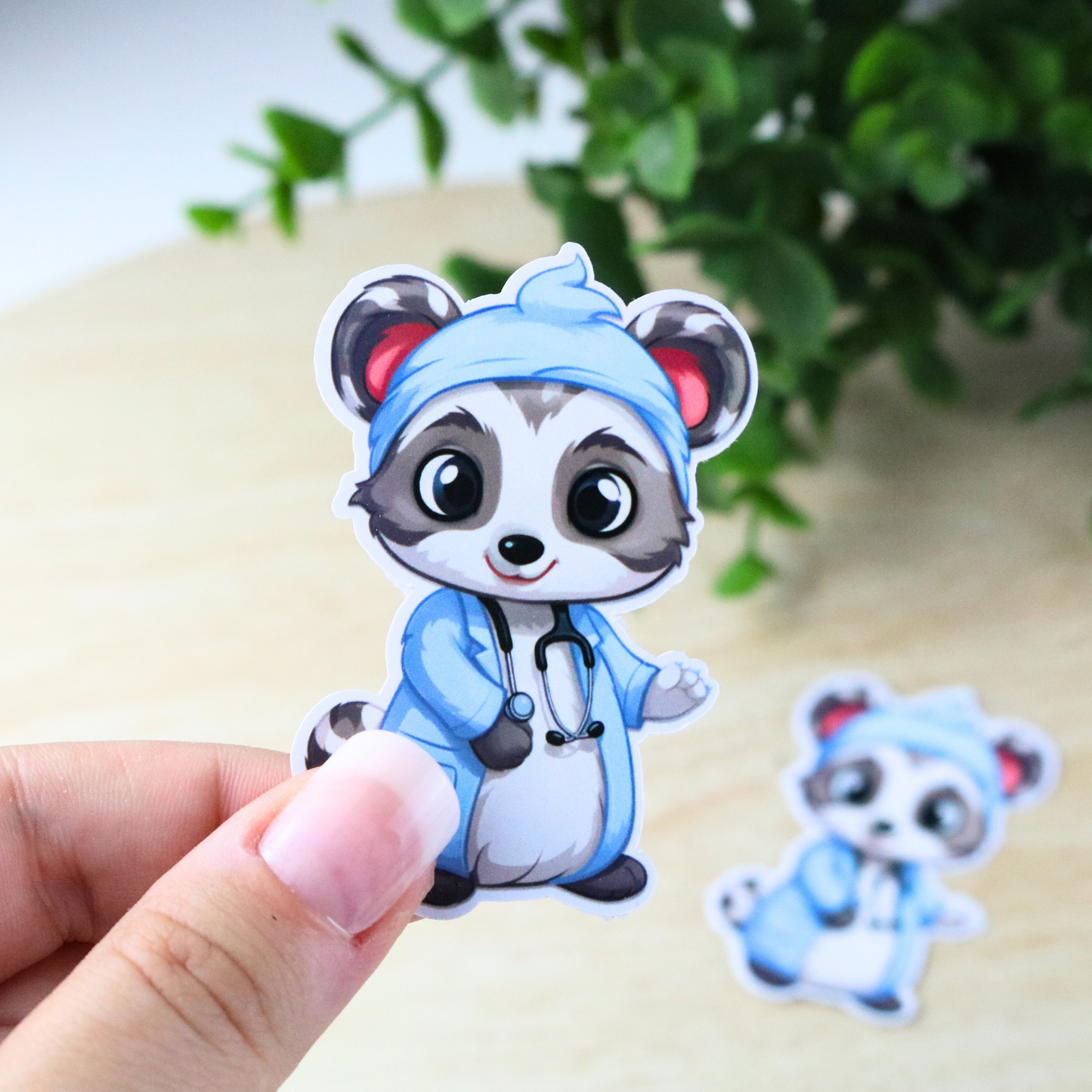 Raccoon nurse Sticker