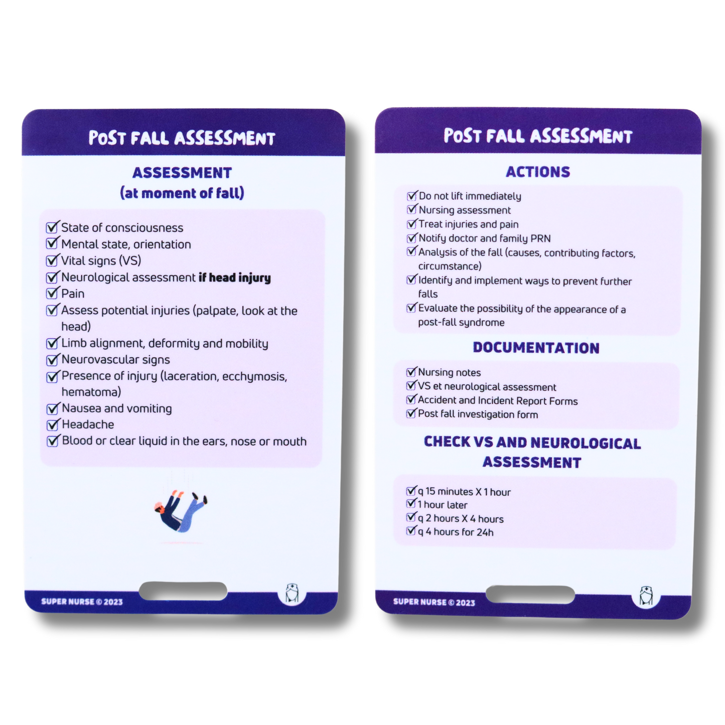 EN Reference card - Post fall assessment – Super Nurse