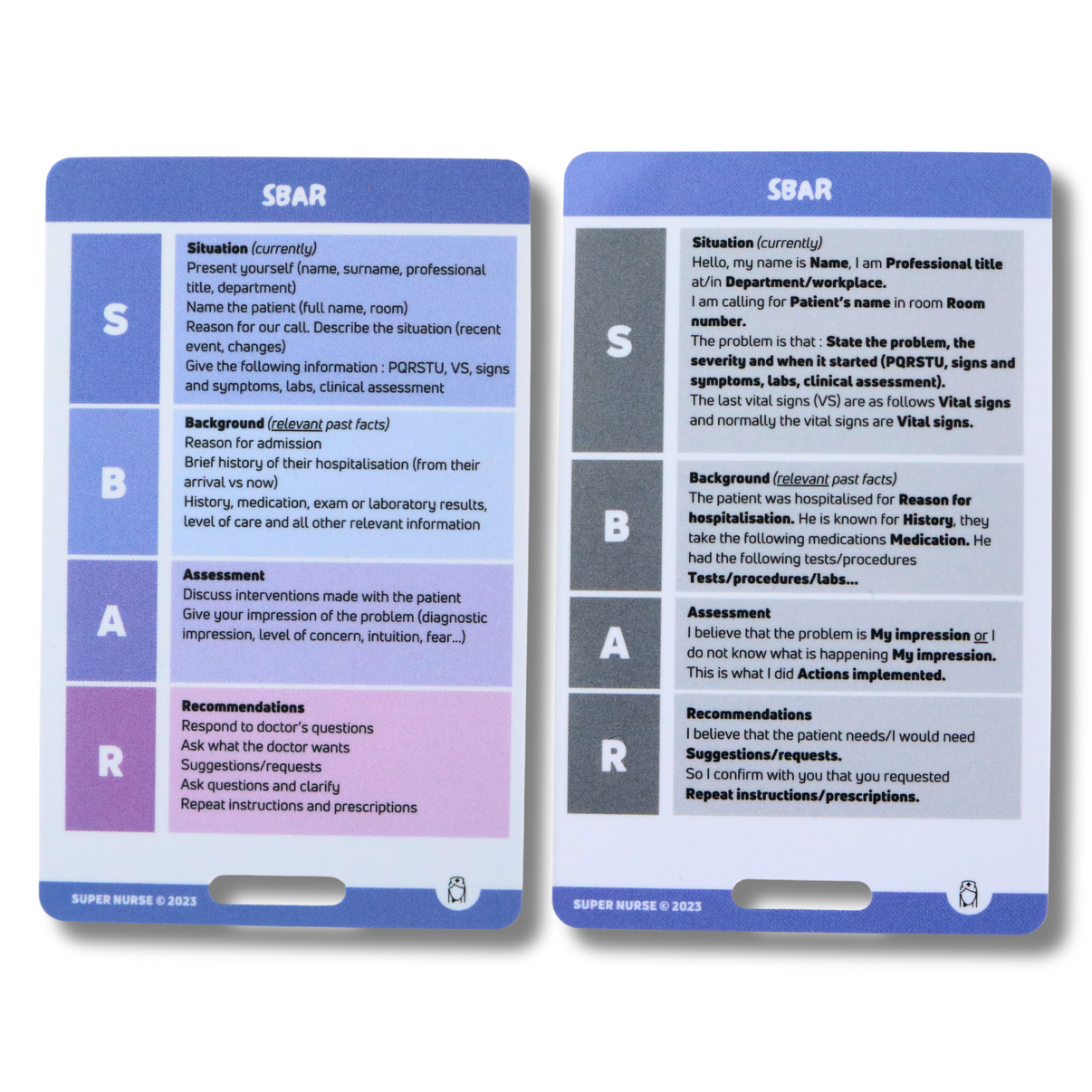 EN Reference card - SBAR – Super Nurse