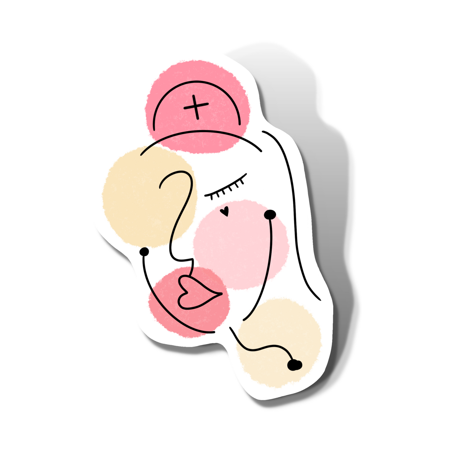 Abstract nurse face Sticker