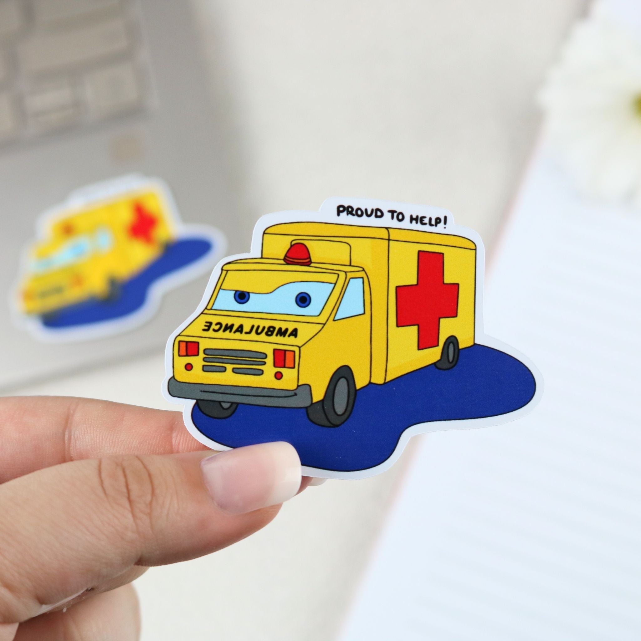 Sticker For Help Ambulance - proud to help Sticker – Super Nurse