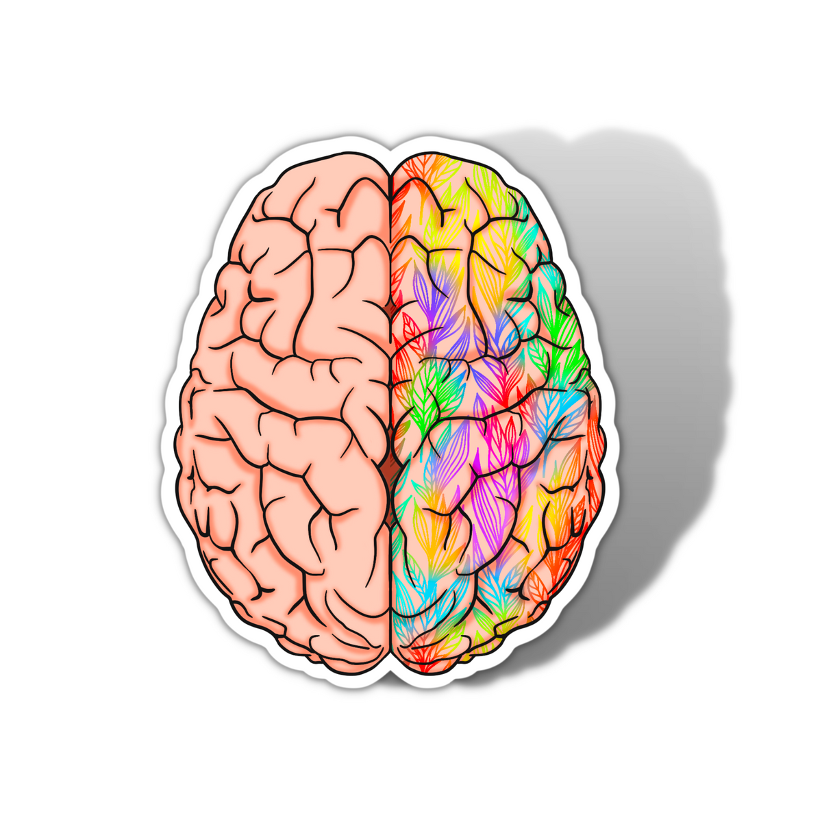Brain Sign Sticker Artistic brain Sticker – Super Nurse